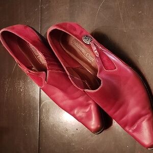 Coldwater Creek ladies red leather booties. Size 10M,